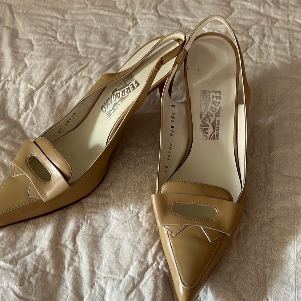 Salvatore Ferragamo sling back heels size 10.5